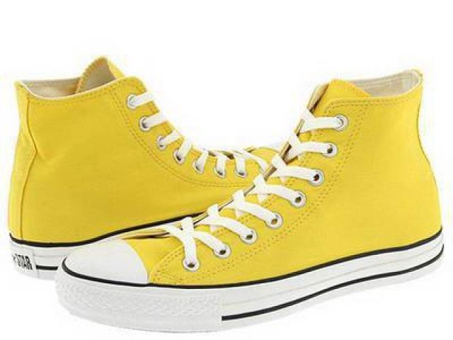 Giày converse classic màu vàng cổ cao